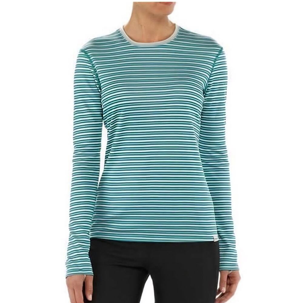 PATAGONIA Capilene 3 Midnight Crew Baselayer Long Sleeve Blue Stripe Sz Small